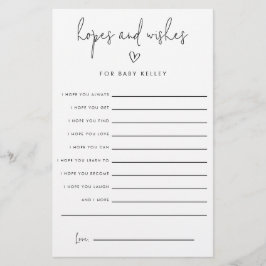Baby Shower Förhoppningar och Önskningar Rådgivnin Flygblad