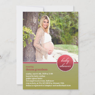 Baby Shower Foto Platt Inbjudan