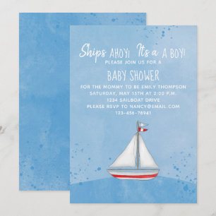 Baby Shower Frakt Ahoy.. Det är en simpel Nautical Inbjudningar