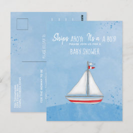 Baby Shower Frakt Ahoy.. Det är en simpel Nautical Vykort