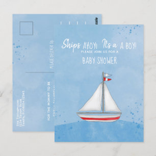 Baby Shower Frakt Ahoy.. Det är en simpel Nautical Vykort