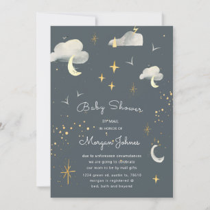 Baby Shower från måne-stjärnor genom e-postinbjuda