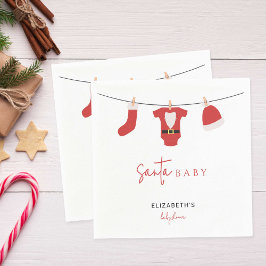 Baby Shower från Santa Baby Clothesline Jul Pappersservett