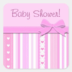 Baby Shower Fyrkantigt Klistermärke