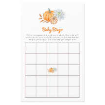  Baby Shower Game Bingo Little Pumpkin Fall Cute