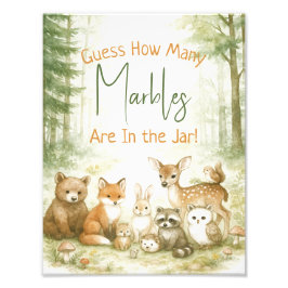 Baby Shower Game Cute Woodland Baby Animals Fototryck