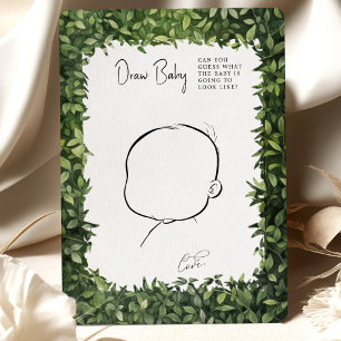 Baby Shower Game Draw Baby Roligt Woodland Party Inbjudningar