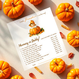 Baby Shower Game Gissa vem Flicka Pumpkin är Anteckningsblock
