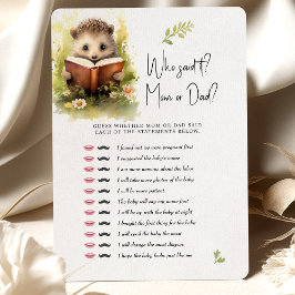 Baby Shower Game Hedehog som sa det? Mamma eller P Inbjudningar