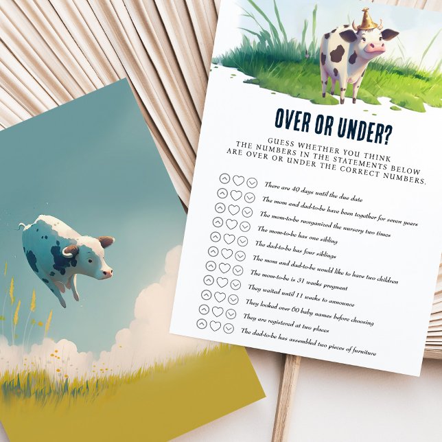 Baby Shower Game over eller under Cow Blue Boy (Skapare uppladdad)