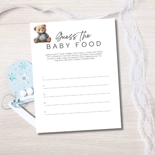 Baby Shower Game Pojke gissar Baby Food Inbjudningar (Baby Shower Game for Baby Boy Shower. Guess The Baby Food Game)