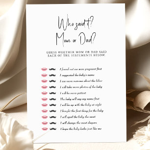 Baby Shower Game som sa det? Mamma eller Pappa?