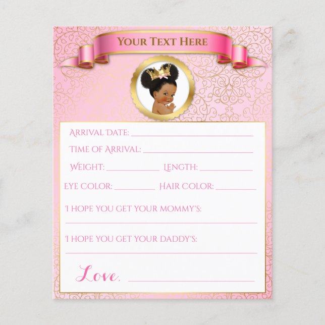 Baby Shower Games Pink Gold African American (Framsida)