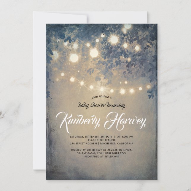 Baby Shower | Garden Ljus Inbjudningar (Framsida)