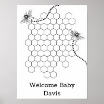 Baby Shower Gästbok Poster
