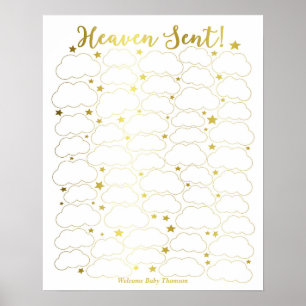 Baby Shower Gästbok Poster - Himmelskickad