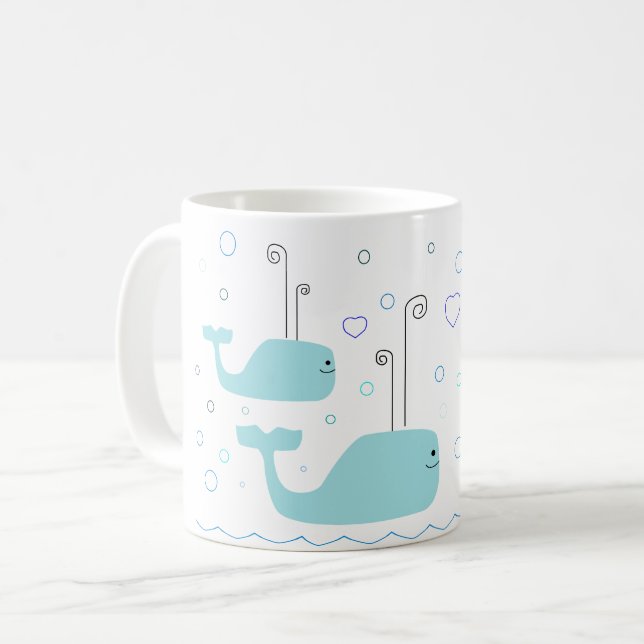 Baby Shower-gåva - ingen text - mugg-pojkar Kaffemugg (Framsida vänster)