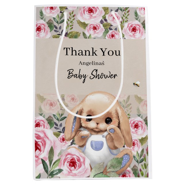 Baby Shower Gift Bag med söt design. (Framsidan)