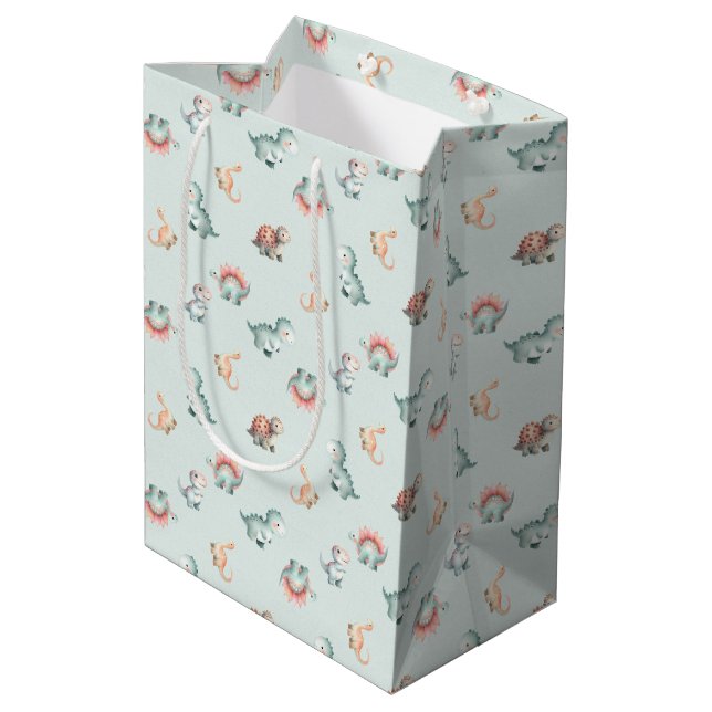 Baby Shower Gift Bag Mixed Dinosaur Pattern Party (Baksidan Vinklad)
