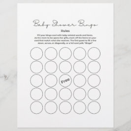 Baby Shower Gift Bingo Game Brevhuvud