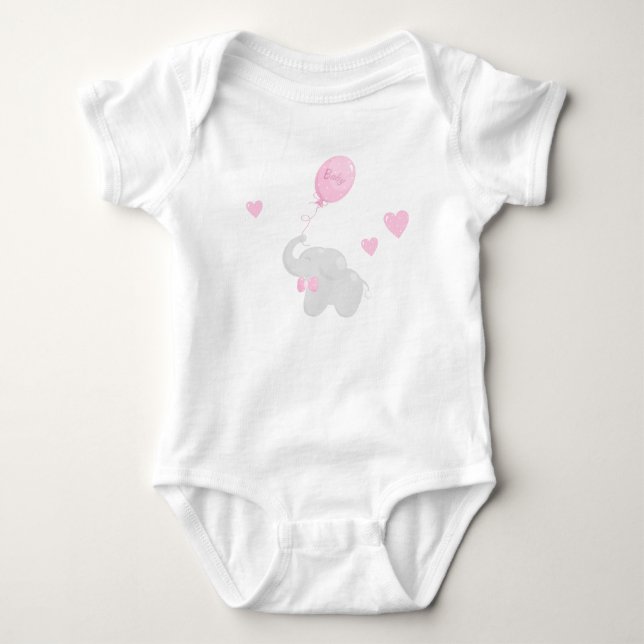 Baby Shower Gift Bodydress med Elephant T Shirt (Framsida)