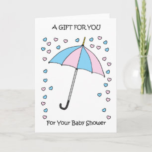 Baby Shower Gift Confetti och Umbrella Tack Kort