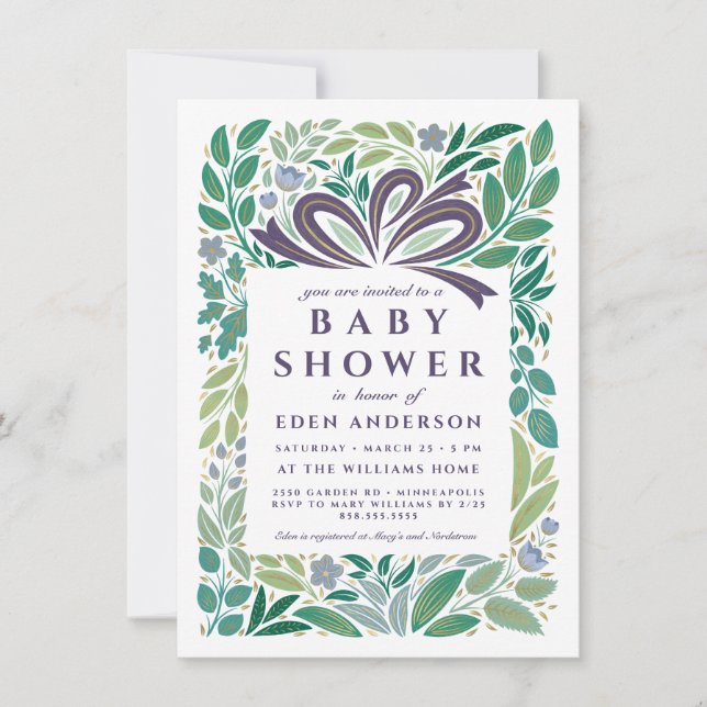 Baby Shower Gift, Gender Neutral Inbjudningar (Framsida)