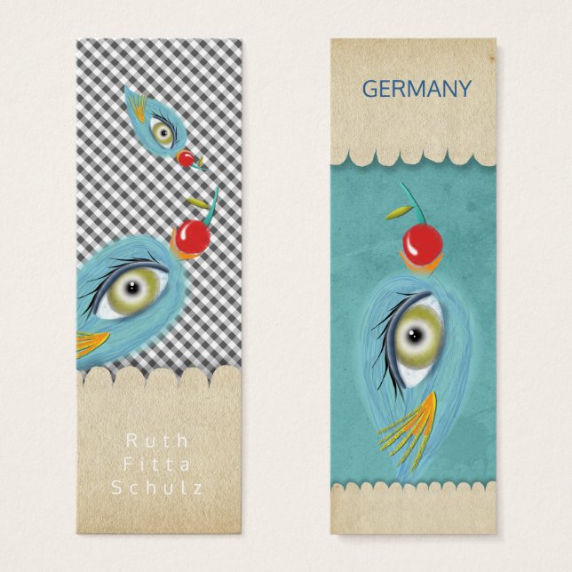 Baby Shower Gingham Litet Visitkort (Framsida & baksida)