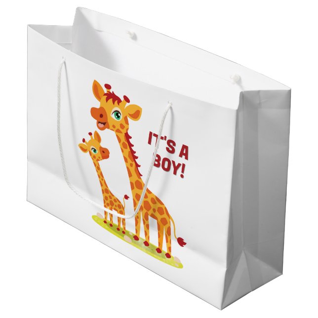 Baby Shower Giraffe Gift Bag (Framsidan Vinklad)
