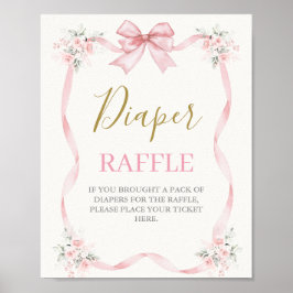 Baby Shower Girl med båge Poster