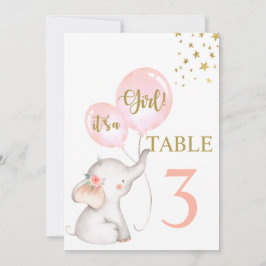 Baby Shower Girl Rosa Elephant Bord-tecken Inbjudningar