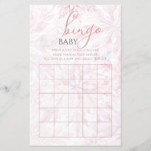 Baby Shower Girl Rosa Snowflake Bingo Game