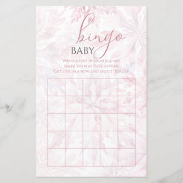 Baby Shower Girl Rosa Snowflake Bingo Game