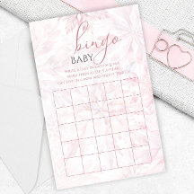 Baby Shower Girl Rosa Snowflake Bingo Game