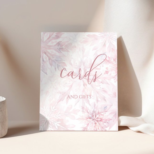 Baby Shower Girl Rosa Snowflake Cards and Gifts Poster (Skapare uppladdad)