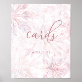 Baby Shower Girl Rosa Snowflake Cards and Gifts Poster