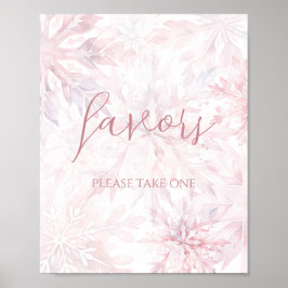 Baby Shower Girl Rosa Snowflake Favor Poster