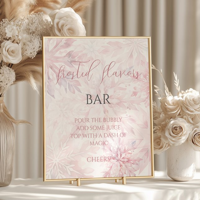 Baby Shower Girl Rosa Snowflake Mamma-osa Pub Poster (Skapare uppladdad)