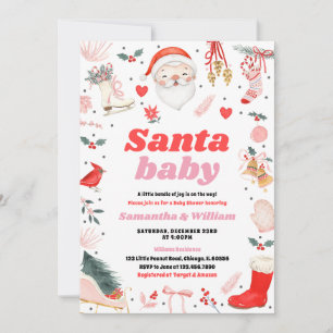 Baby Shower Girl Santa Baby Baby Inbjudningar