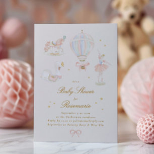 Baby Shower Girl Star Princess Fairytale Ballerina Inbjudningar