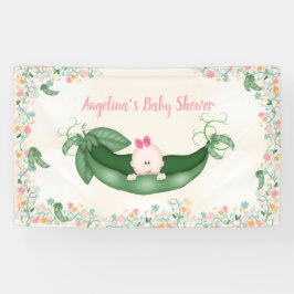 Baby Shower Girl Sweet Pea Rosa Bow Peapod Banner