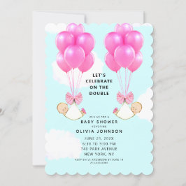 Baby Shower Girl-Twillingar Inbjudningar