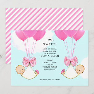 Baby Shower Girl-Twillingar Inbjudningar