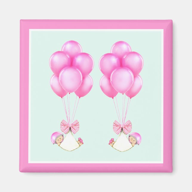 Baby Shower Girl-Twillingar Magnet (Framsidan)