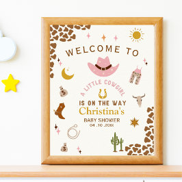 Baby shower girl with Cowgirl theme Poster