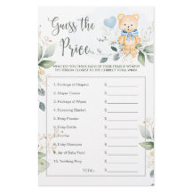 Baby Shower Gissa den Prisa Nallen Statio