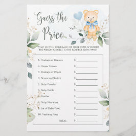 Baby Shower Gissa den Prisa Nallen Statio