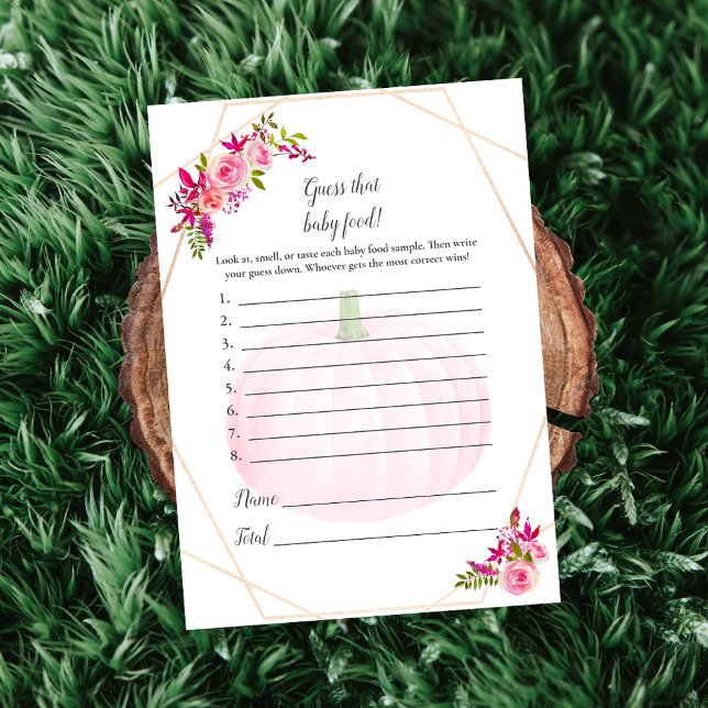 Baby Shower gissar att Baby Food Game Pumpkin Inbjudningar (Skapare uppladdad)