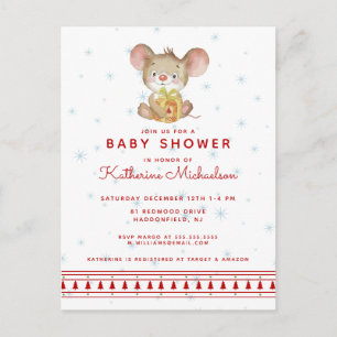 BABY SHOWER   Glad Jul Mus Inbjudan