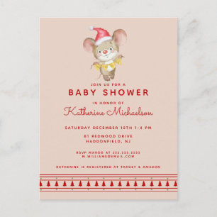 BABY SHOWER Glad julmus Inbjudan